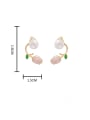 thumb Brass Imitation Pearl Flower Minimalist Stud Earring 2