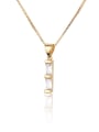 thumb Brass Cubic Zirconia Minimalist Cross Earring and Necklace Set 3