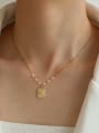 thumb Brass Imitation Pearl Star Vintage Necklace 1