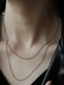thumb Brass Imitation Pearl Letter Hip Hop Multi Strand Necklace 1