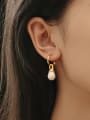 thumb Brass Imitation Pearl Geometric Hip Hop Drop Earring 1