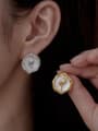 thumb Brass Shell Geometric Vintage Stud Earring 2