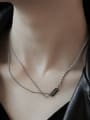 thumb Brass Imitation Pearl Letter Hip Hop Multi Strand Necklace 3