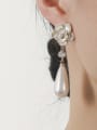 thumb Brass Imitation Pearl Enamel Flower Minimalist Drop Earring 1