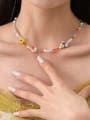 thumb Brass Glass beads Multi Color Flower Bohemia Beaded Necklace 2