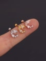 thumb Brass With Cubic Zirconia White Star Minimalist Stud Earring 3