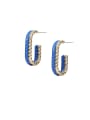 thumb Brass Enamel Geometric Minimalist Stud Earring 0