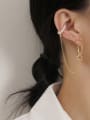 thumb Brass Imitation Pearl Heart Minimalist Single Earring 2