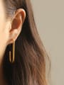 thumb Brass Smooth Geometric Minimalist Hook Earring 1