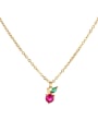 thumb Brass Cubic Zirconia Friut Cute Necklace 2