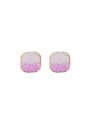 thumb Brass Synthetic Crystal Square Minimalist Stud Earring 1