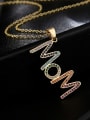 thumb Brass Cubic Zirconia Letter Vintage Necklace 3