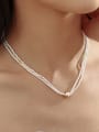 thumb Titanium Steel Freshwater Pearl Heart Cute Necklace 1