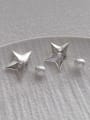 thumb Brass Imitation Pearl Pentagram Minimalist Stud Earring 2