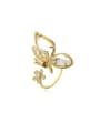 thumb Brass Cubic Zirconia Butterfly Hip Hop Band Ring 0