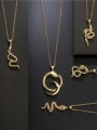thumb Brass Vintage Snake Pendant Necklace 0