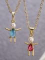 thumb Brass Imitation Pearl Girl Cute Necklace 0