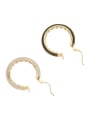 thumb Brass Enamel Geometric Minimalist Hoop Earring 2