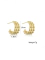 thumb Brass Geometric Minimalist C Shape Stud Earring 2