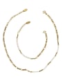 thumb Brass Freshwater Pearl Irregular Minimalist Necklace 0