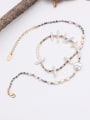 thumb Brass Natural Stone Cat Hip Hop Beaded Necklace 2