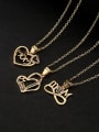 thumb Brass Cubic Zirconia  Dainty  Heart Letter MOM Pendant Necklace 1