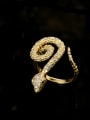 thumb Brass Snake Vintage Band Ring 1