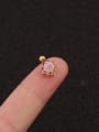 thumb Copper with Cubic Zirconia Multi Color Round Dainty Stud Earring 3