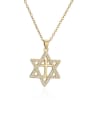 thumb Brass Cubic Zirconia  Vintage Five-pointed star Pendant Necklace 4
