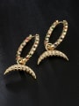 thumb Brass Cubic Zirconia Moon Vintage Earring 3
