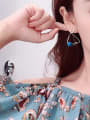 thumb Copper Bead Enamel Triangle Minimalist Drop Trend Korean Fashion Earring 2