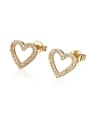 thumb Brass Cubic Zirconia  Minimalist Heart Earring and Necklace Set 4