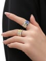 thumb Brass Artificial Leather Geometric Hip Hop Band Ring 2