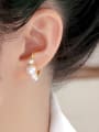 thumb Brass Imitation Pearl Geometric Vintage Single Earring(Single-Only One) 1