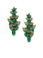 thumb Brass Cubic Zirconia Christmas Tree  Luxury Drop Earring 2