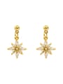 thumb Brass Cubic Zirconia Star Dainty Drop Trend Korean Fashion Earring 0