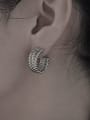 thumb Brass Geometric Vintage C Shape Stud Earring 1