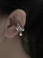 thumb Brass Imitation Pearl Heart Hip Hop Single Earring(Only One) 1