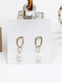 thumb Copper Freshwater Pearl Geometric Minimalist Drop Trend Korean Fashion Earring 3