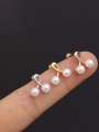 thumb Copper With Cubic Zirconia White Round Minimalist Stud Earring 0