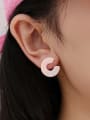 thumb Brass Shell Enamel Geometric Cute Stud Earring 1