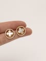 thumb Brass Shell Flower Minimalist Stud Trend Korean Fashion Earring 1