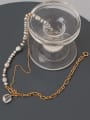 thumb Brass Freshwater Pearl Geometric Vintage Multi Strand Necklace 0
