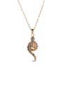 thumb Copper Cubic Zirconia Snake Trend Necklace 4