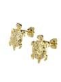 thumb Brass Turtle Cubic Zirconia Earring and Necklace Set 4
