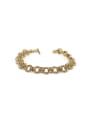 thumb Brass hollow Geometric  chain Artisan Link Bracelet 0