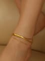 thumb Brass Geometric Vintage Double Layer Anklet 2
