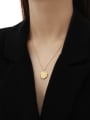 thumb Brass  Vintage Embossed round card  Coin Pendant Necklace 1