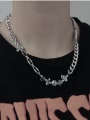 thumb Stainless steel Glass Stone Geometric Vintage Multi Strand Necklace 1