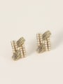 thumb Brass Cubic Zirconia Geometric Vintage Stud Trend Korean Fashion Earring 0